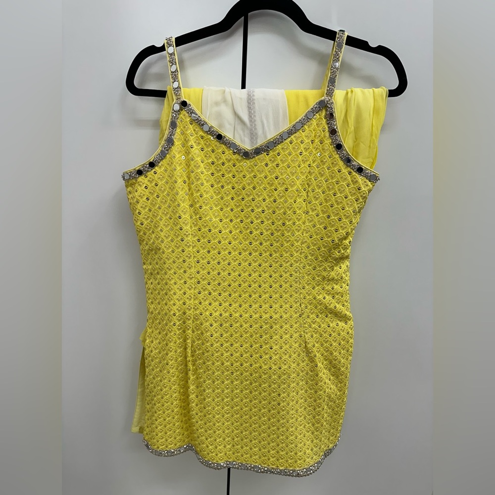 Indian Pakistani party wear yellow ombré suit